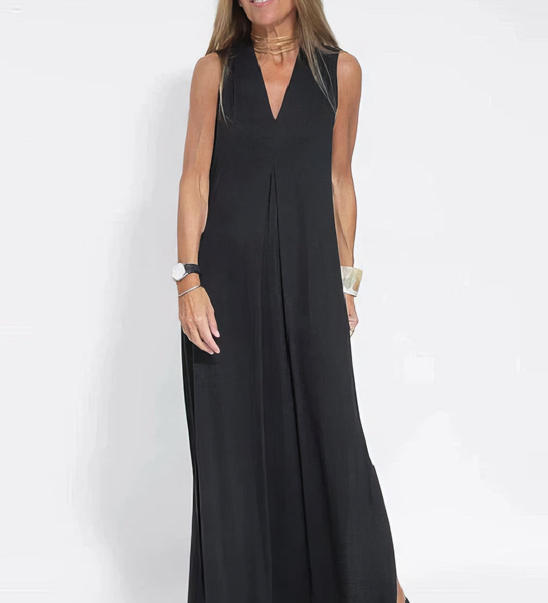 Ana - Vestido comprido elegante + casaco de malha a condizer